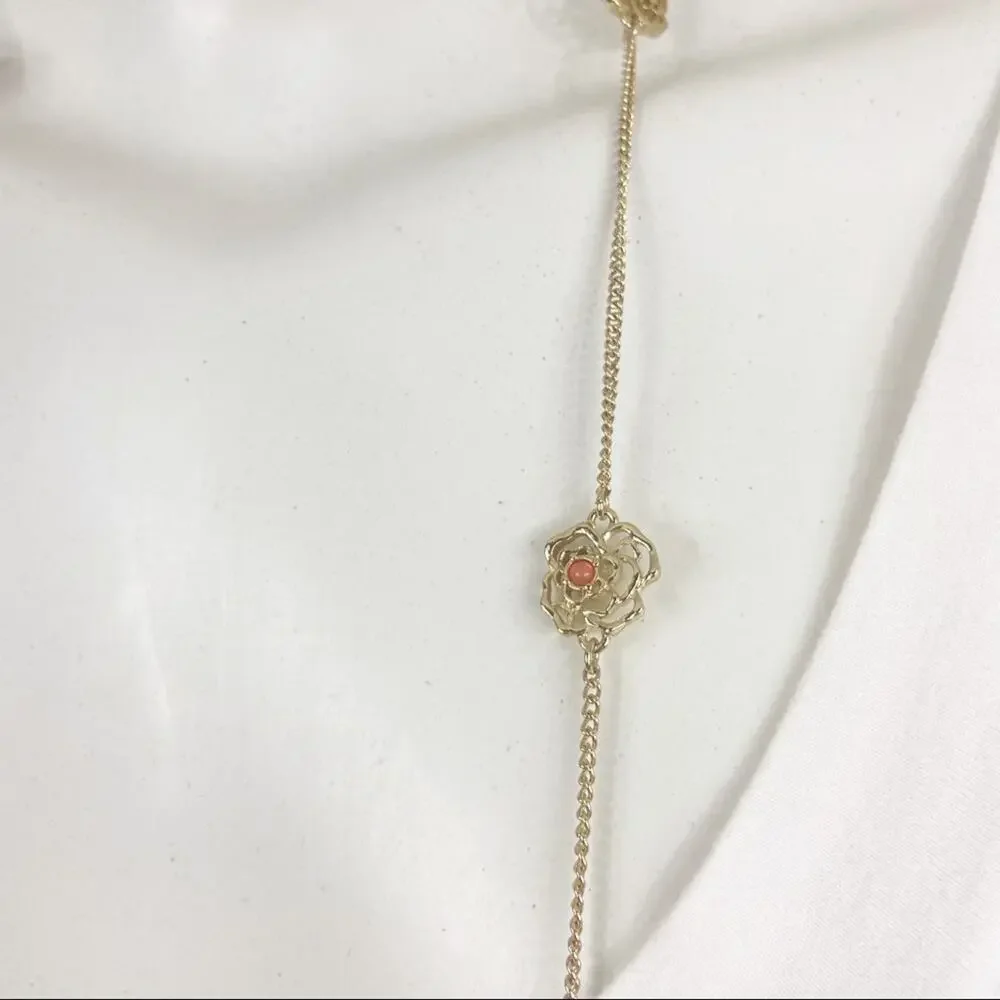 Ann Taylor | Long Rose Flower Necklace
